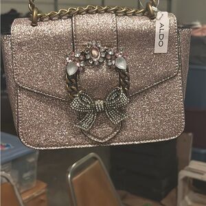 ALDO Sparkling Pink Shoulder Bag with Embellishments